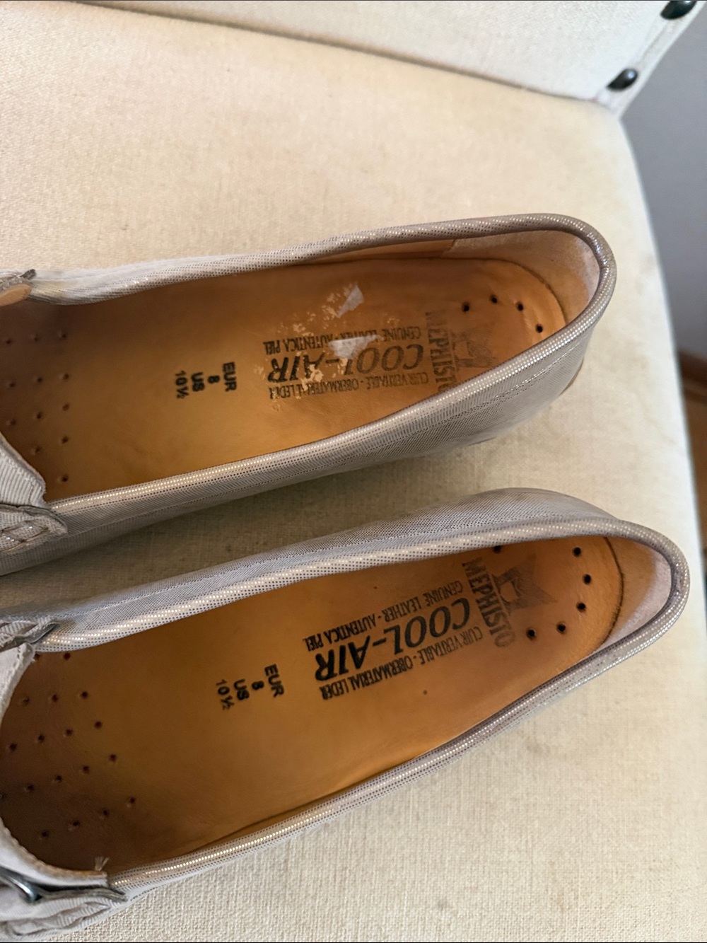 Mephisto Women's Cool Air Metallic Tassel Loafers Gray Taupe Size 10.5 - Picture 6 of 10